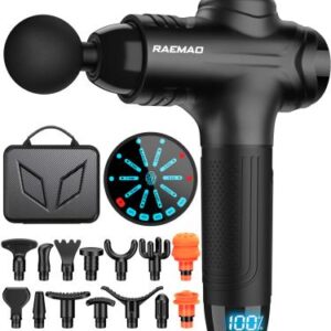 RAEMAO Massage Gun Deep Tissue, Back Massage Gun for Athletes for Pain Relief